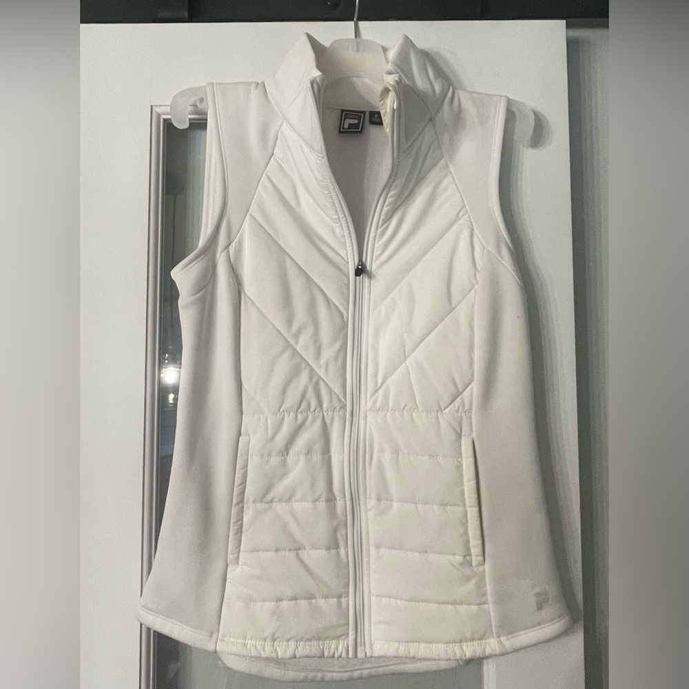 Fila Women's Ivory Quilted Vest